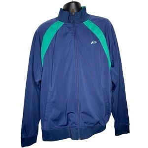 Athletech Two Tone Track Jacket (Size:2X, Color:Blue/Teal)